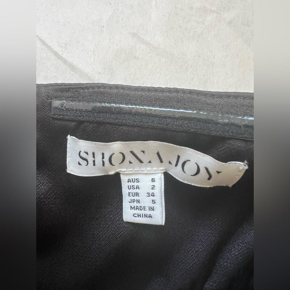Shona Joy Dress Size AU 6 US 2 Camille Black Cut Out Midi Dress Satin Cocktail - Picture 9 of 10
